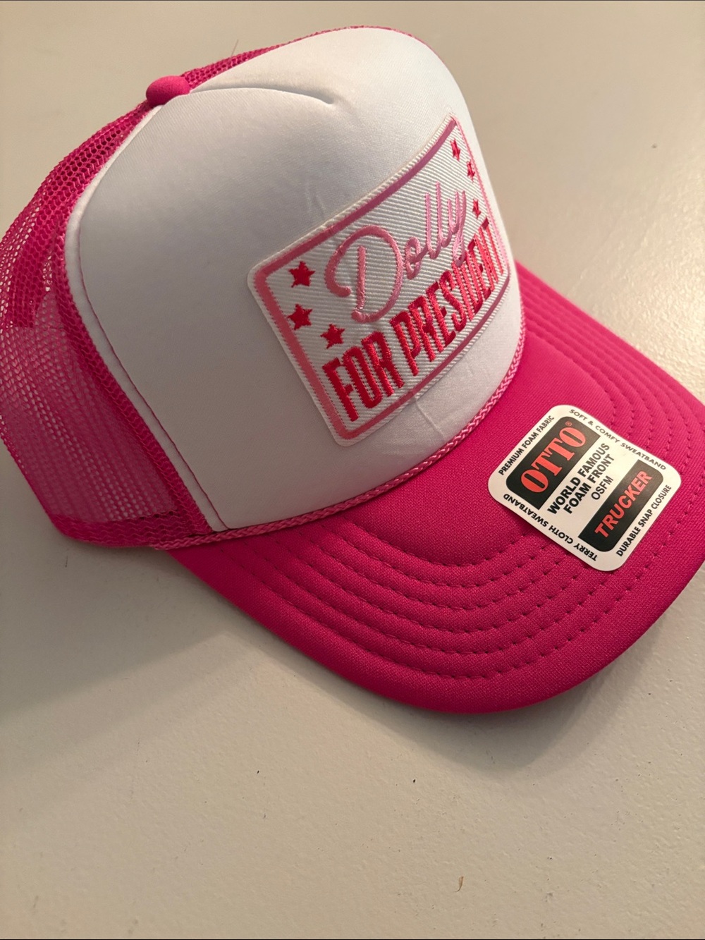 OTTO Pink 'Dolly For President' Trucker Hat - Picture 3 of 3